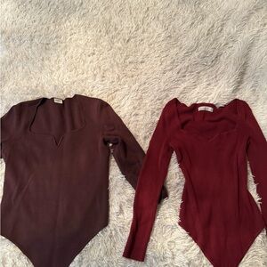 Abercrombie & Fitch Burgundy and Brown Bodysuits